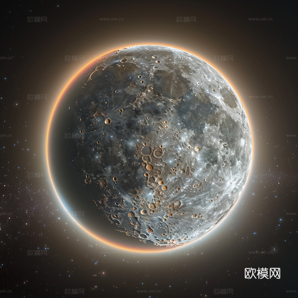 月球灯星球月亮陨石表表面