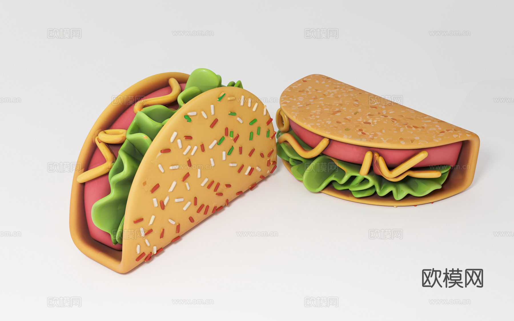 三明治 食物食品 卡通食物 动漫风格 手办摆件 道具装饰 美3d模型