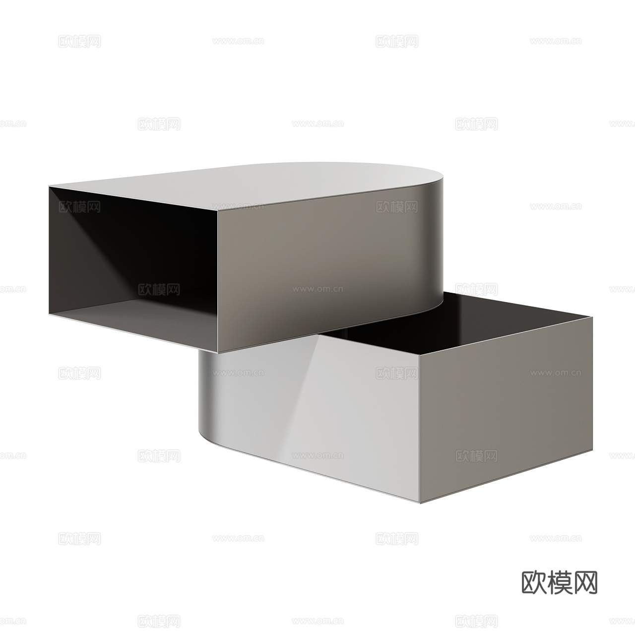 Bolzan 极简床头柜 边几 金属床头柜 金属边几 不锈钢3d模型