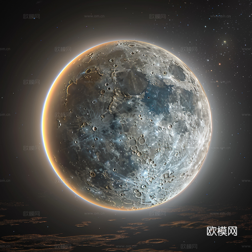 月球灯星球月亮陨石表表面