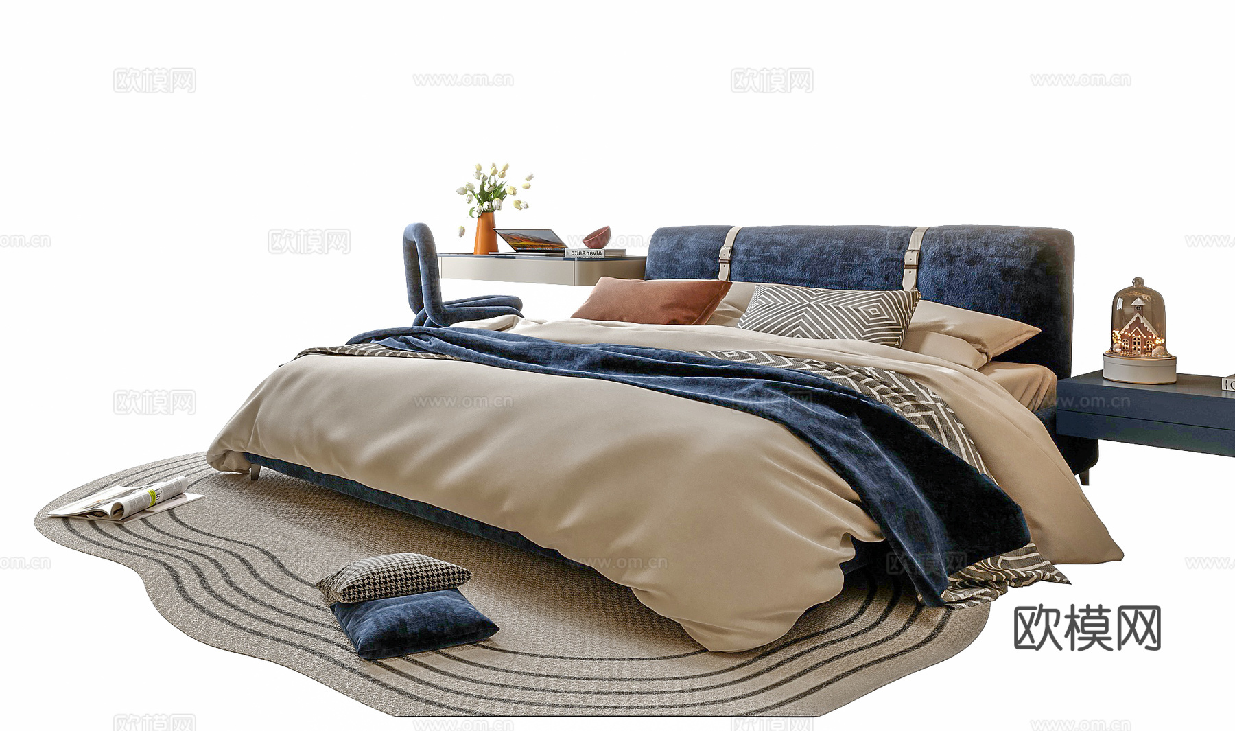 现代儿童床3d模型下载