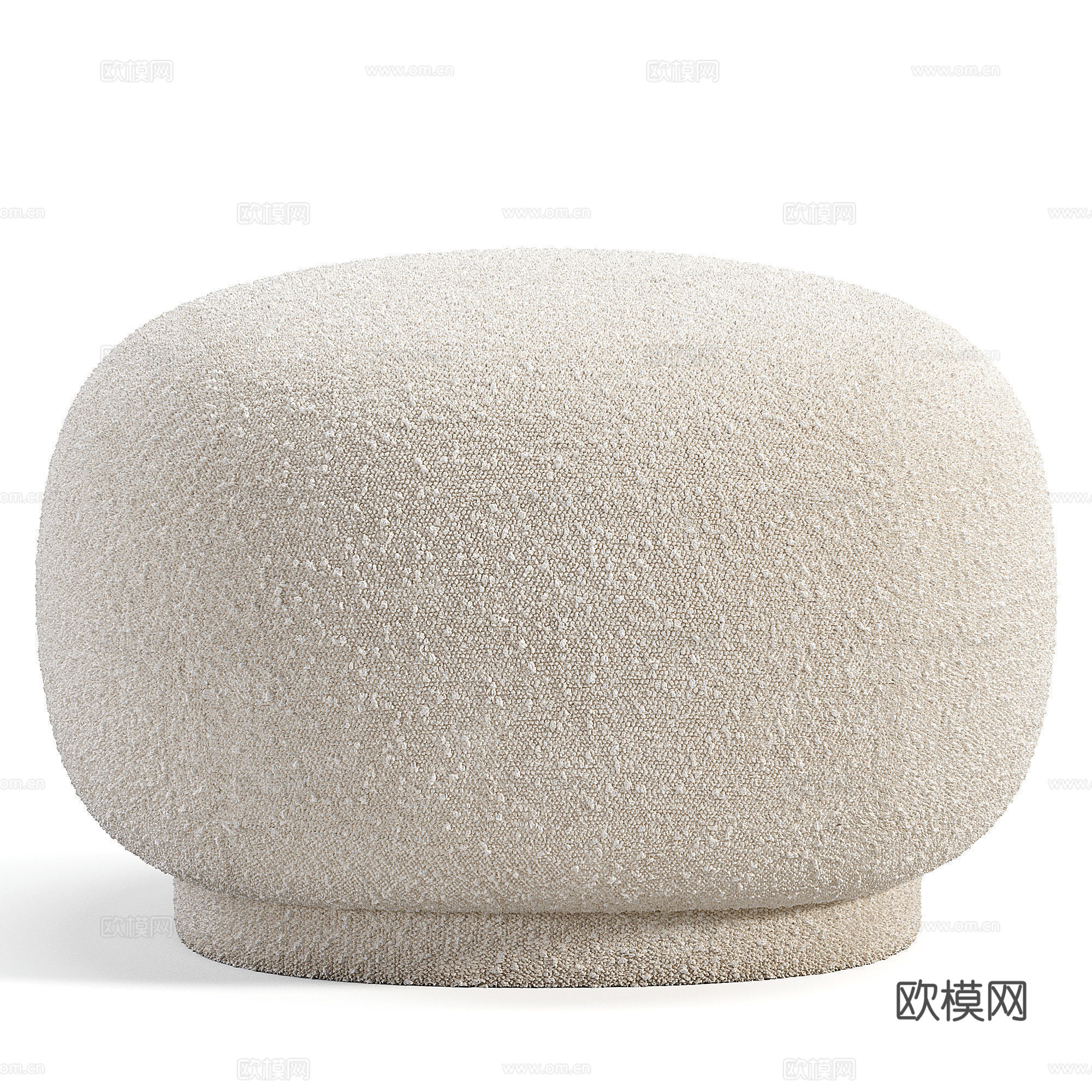 现代奶油风布艺沙发凳3d模型