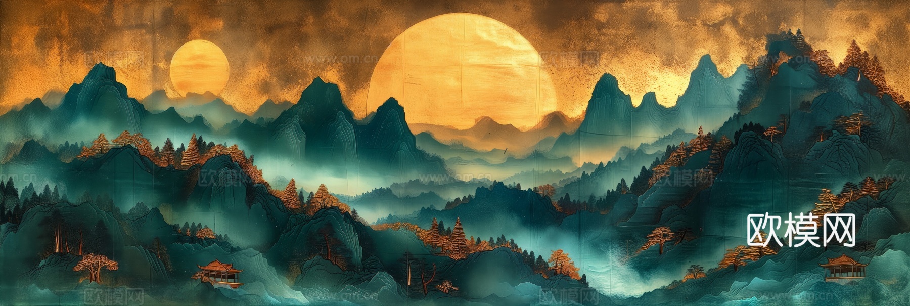 国风山水壁纸壁画