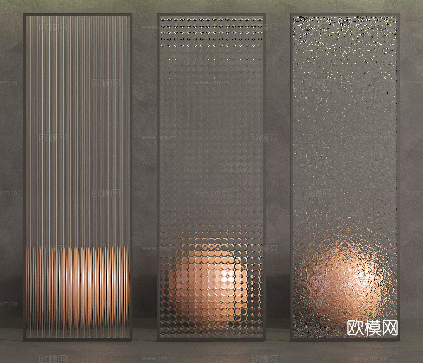 隔断 玻璃隔断 屏风3d模型