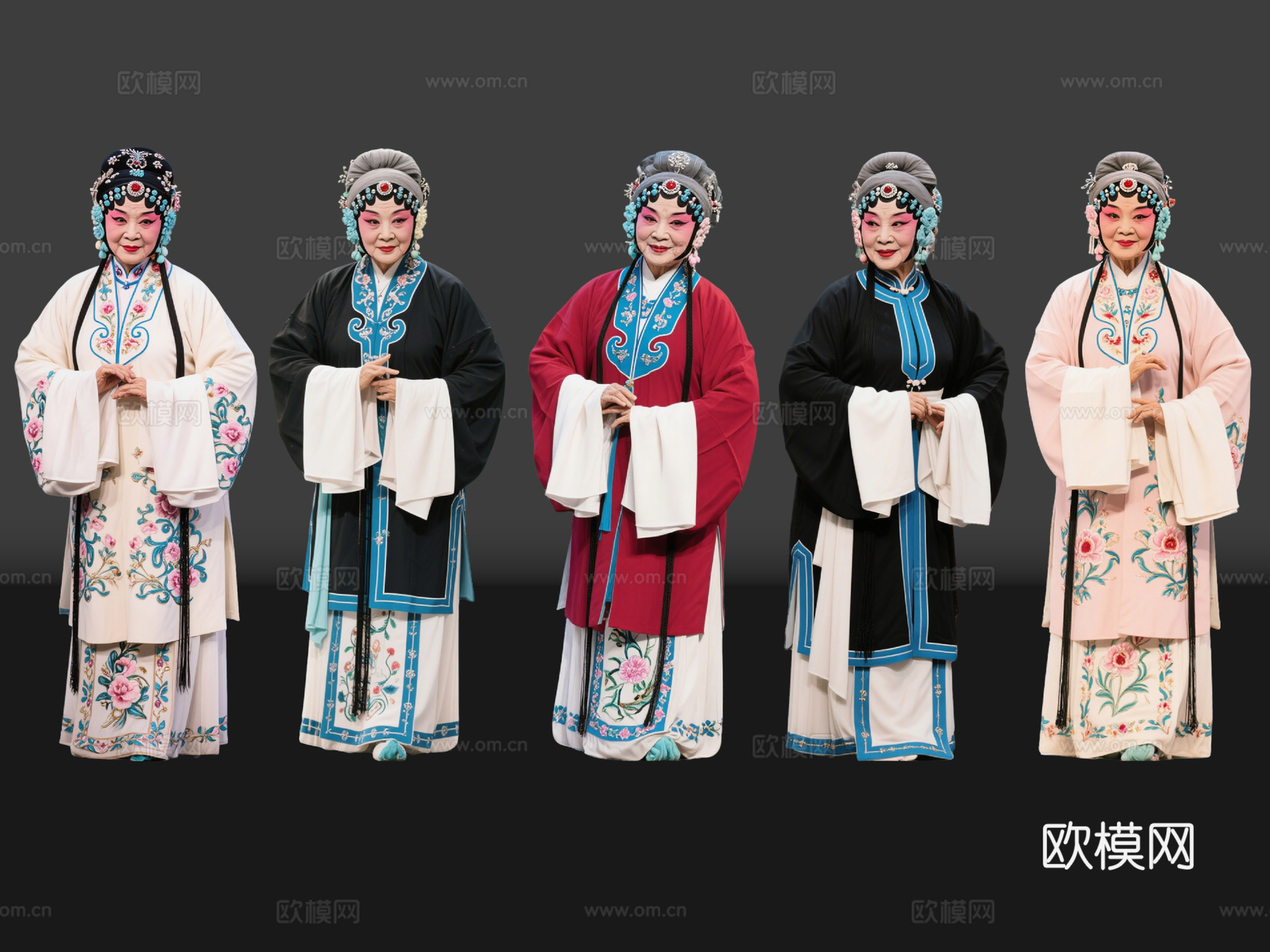 2D京剧人物 生旦净末丑 老旦 戏剧角色 地方戏剧 潮剧su模型