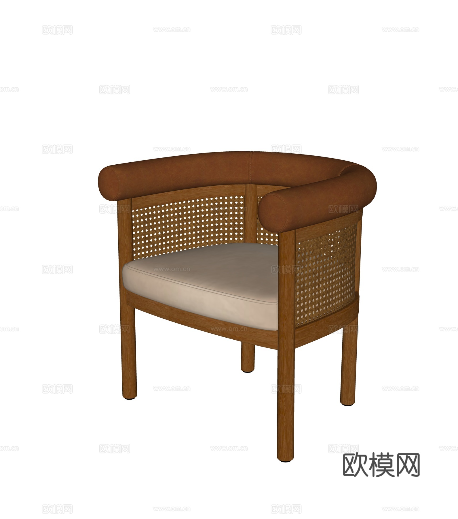 中古风单椅 餐椅 休闲椅su模型