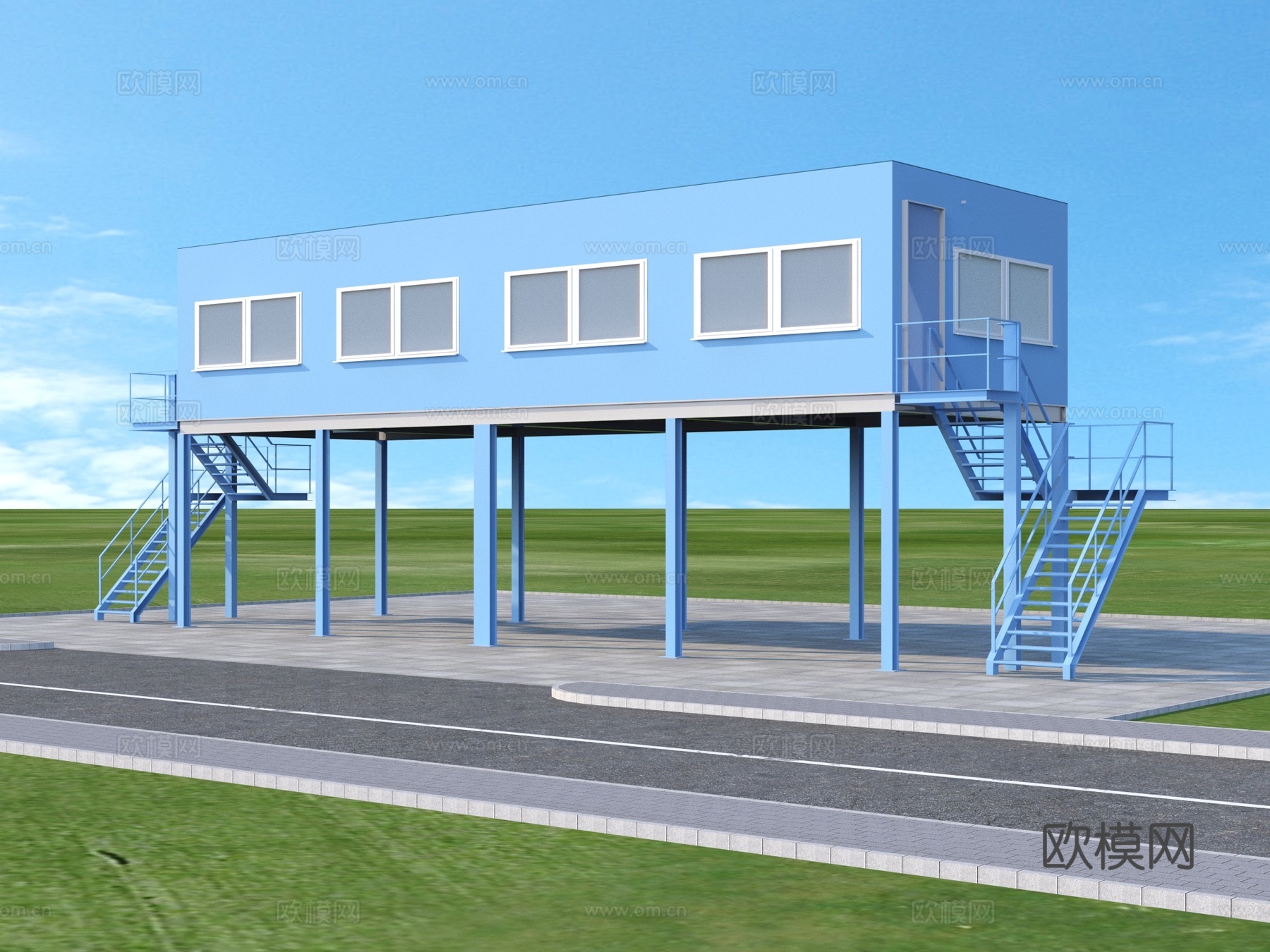 活动板房 施工板房 简易板房3d模型