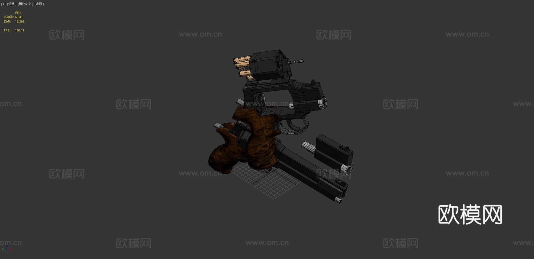 马特巴2006M左轮-游戏用低模资产3d模型