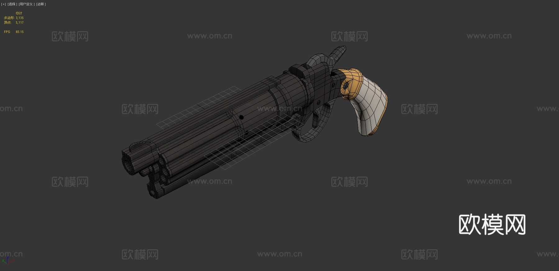 胡椒盒左轮手枪3d模型