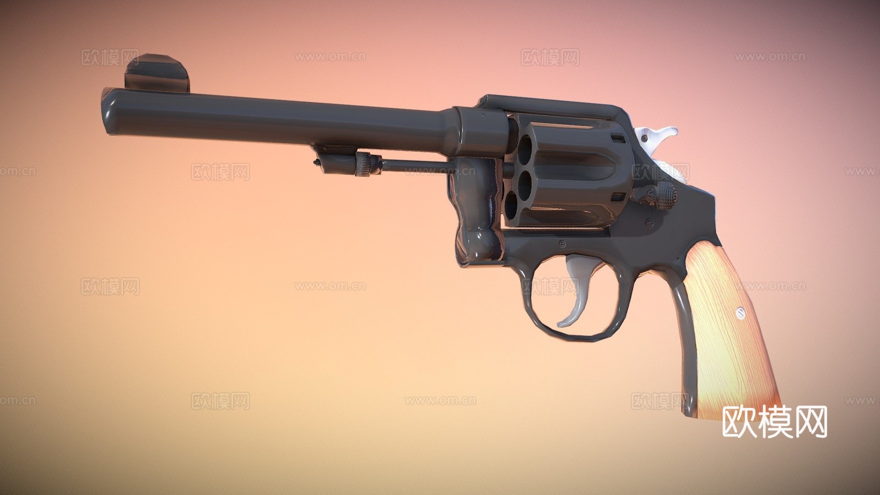 M1917左轮手枪3d模型