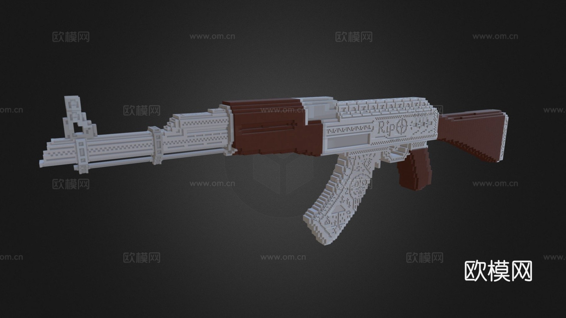 AK47-卡特尔(立方体-64-128)3d模型