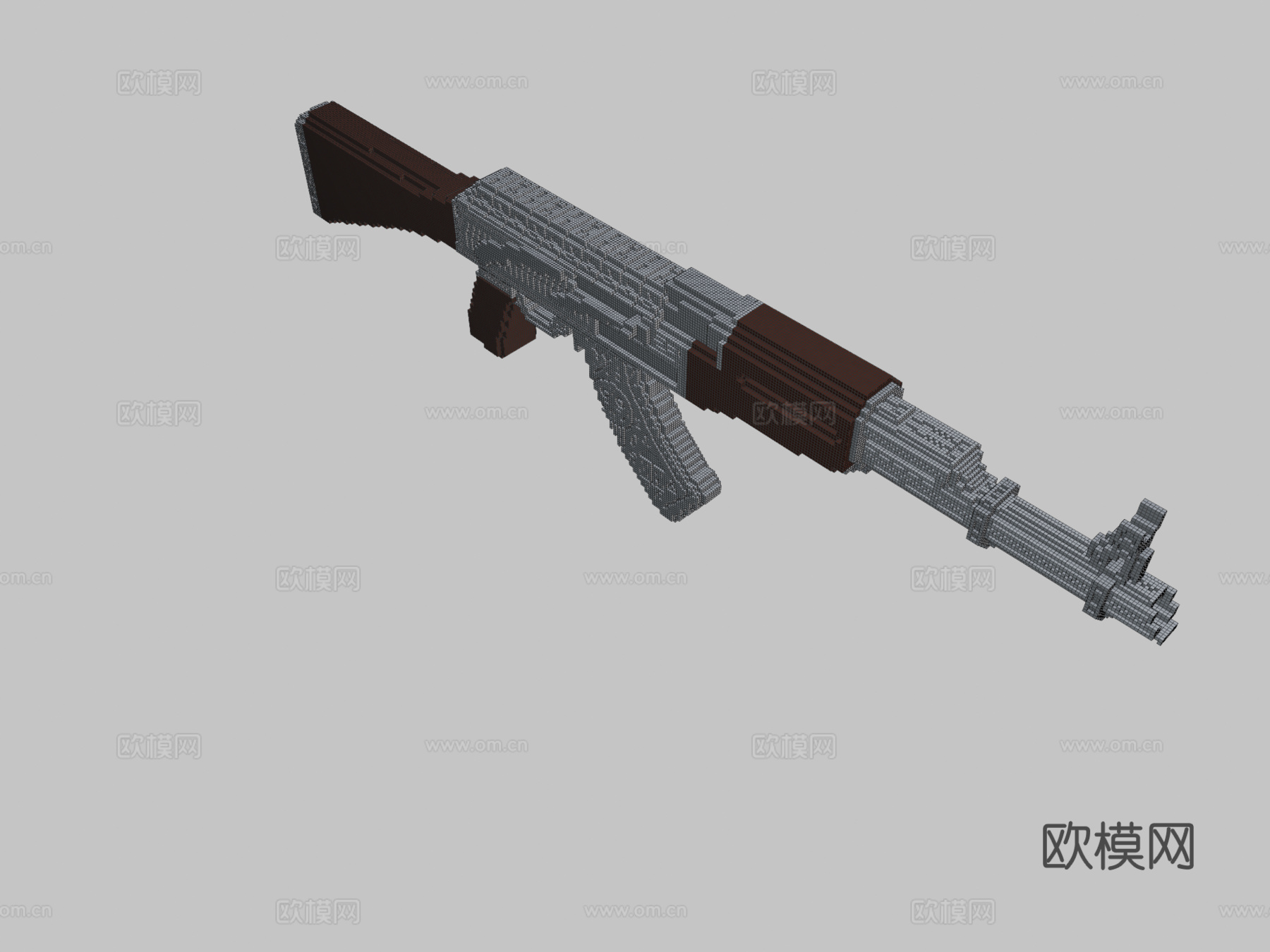 AK47-卡特尔(立方体-64-128)3d模型