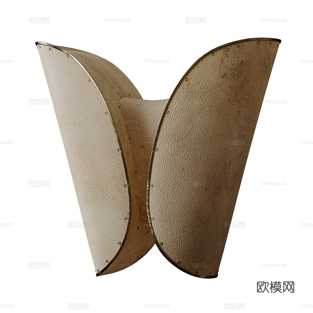 新中式轻奢皮革壁灯3d模型