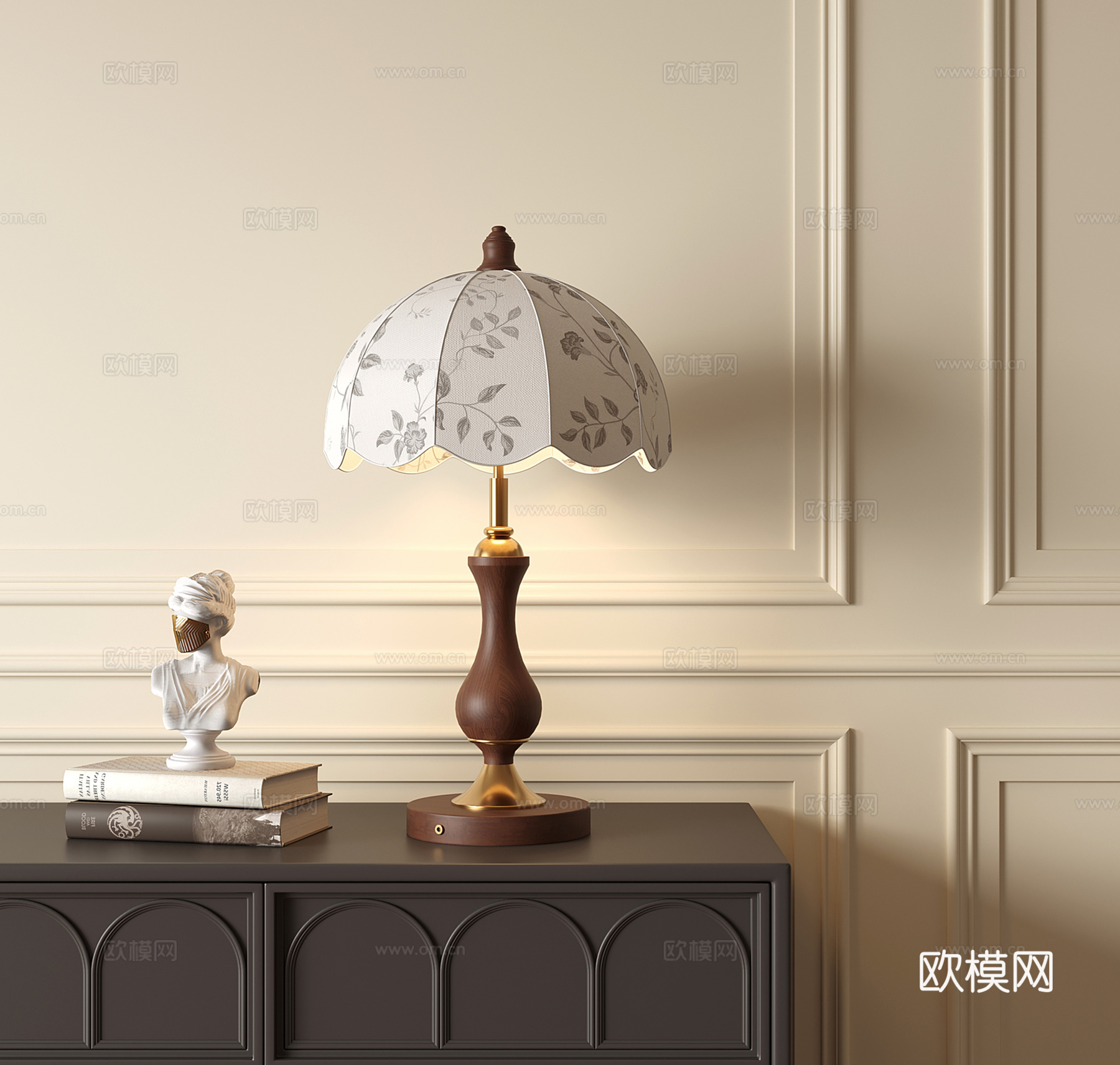 法式中古台灯3d模型