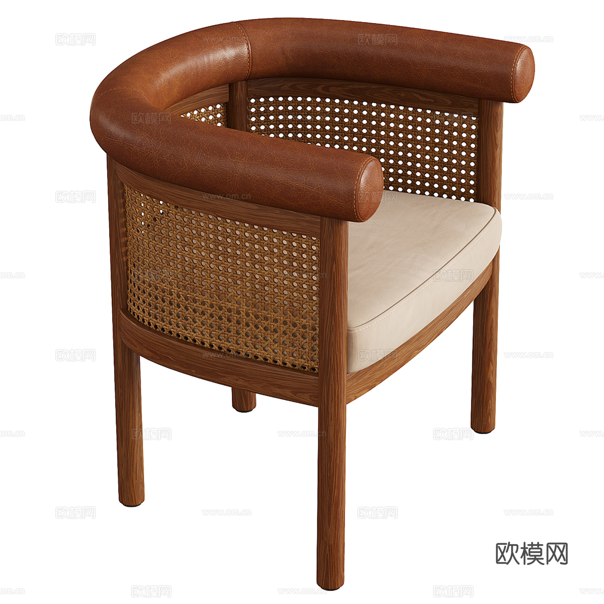 中古风单椅 餐椅 休闲椅su模型