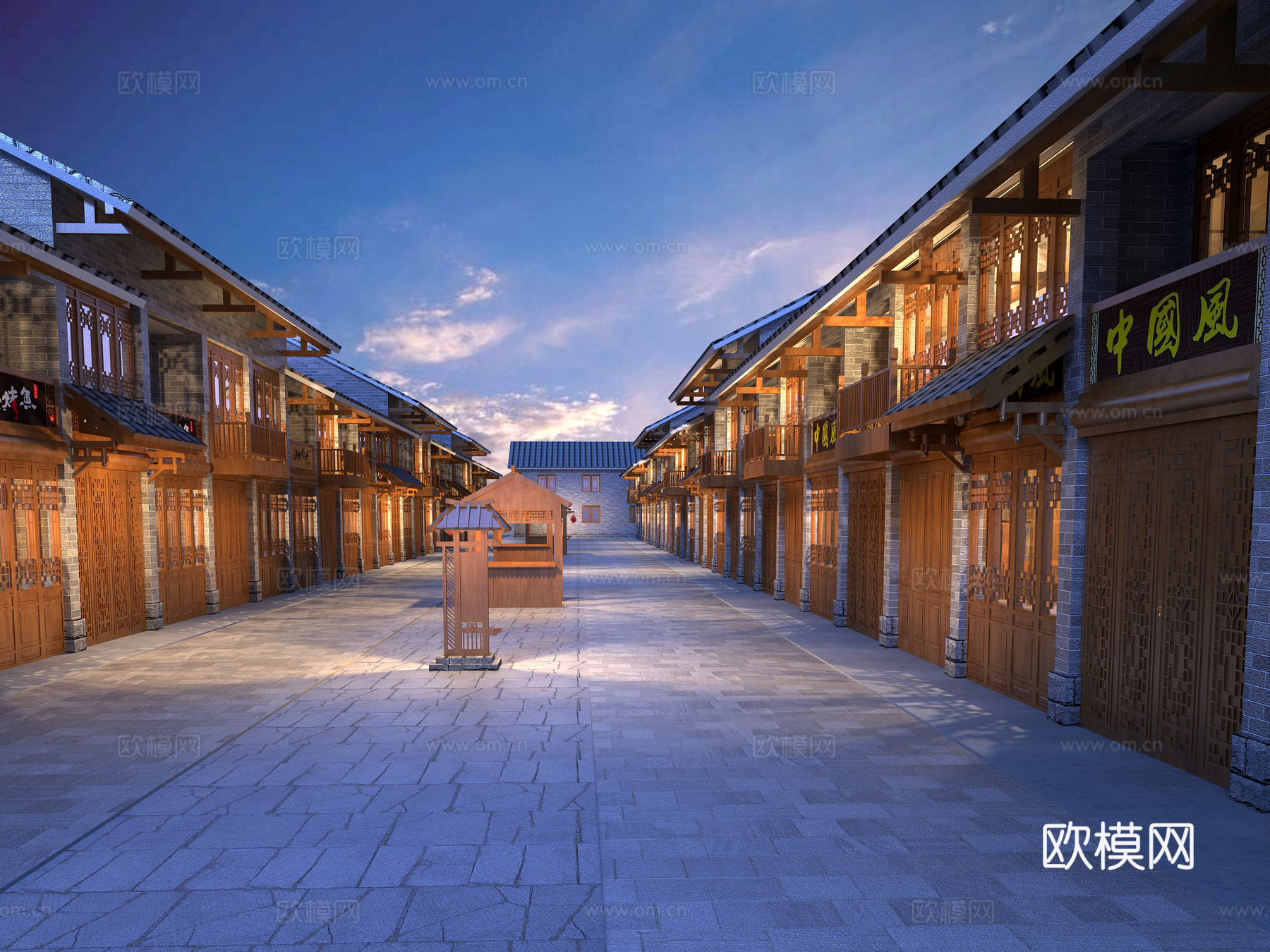 古建 商业街 中式建筑 小镇3d模型