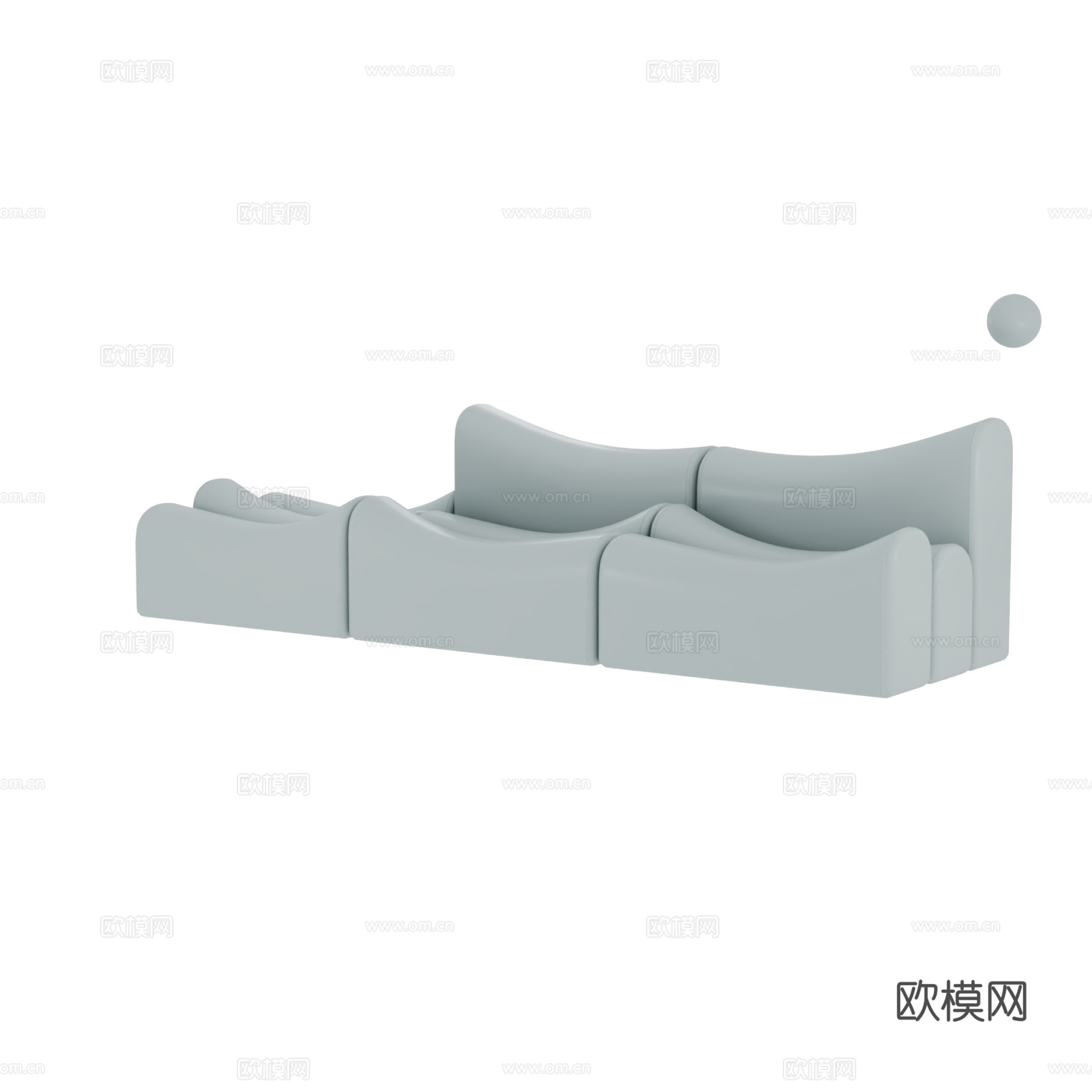 得闲 海浪沙发 模块化沙发组合3d模型