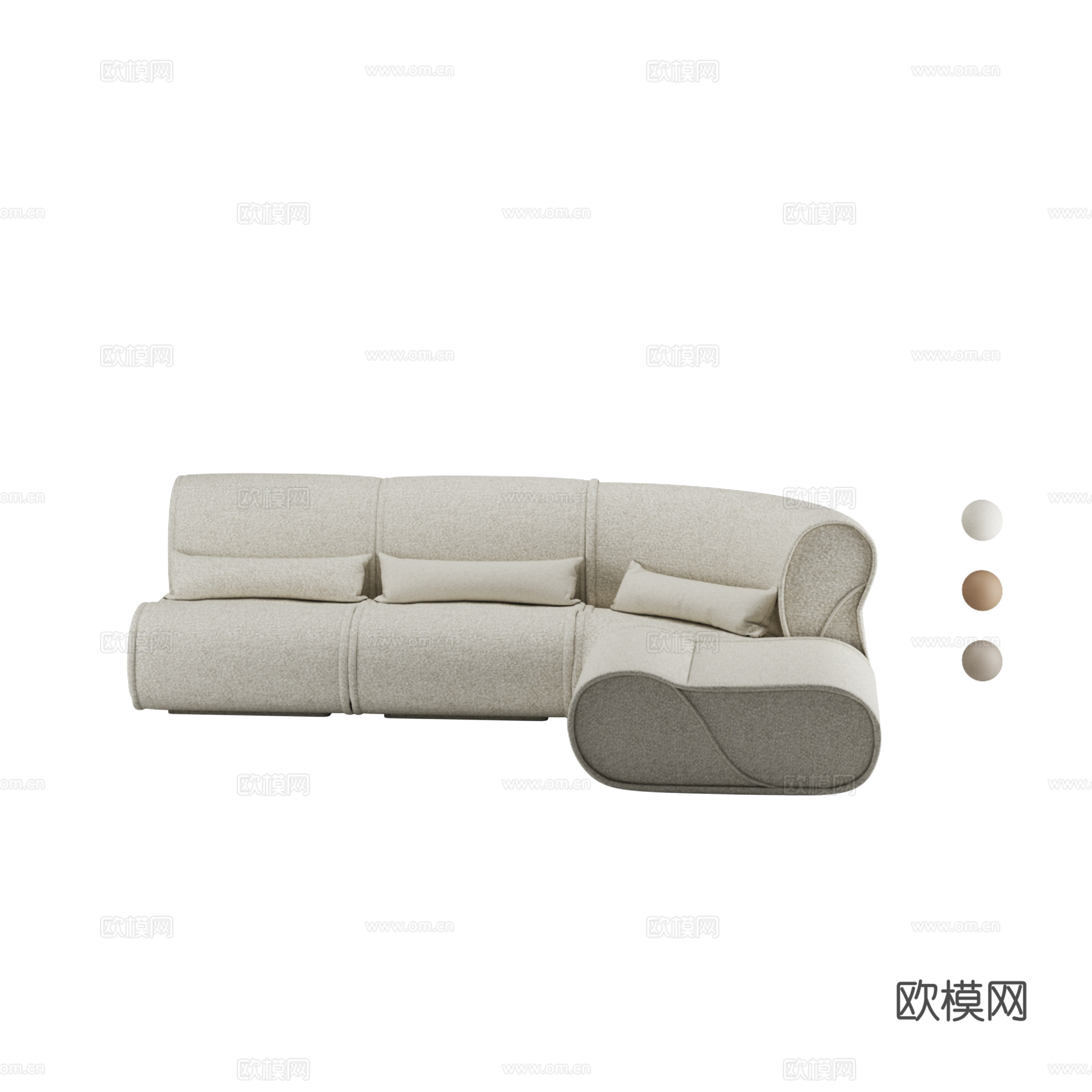 得闲 叠系列沙发 模块化沙发组合3d模型