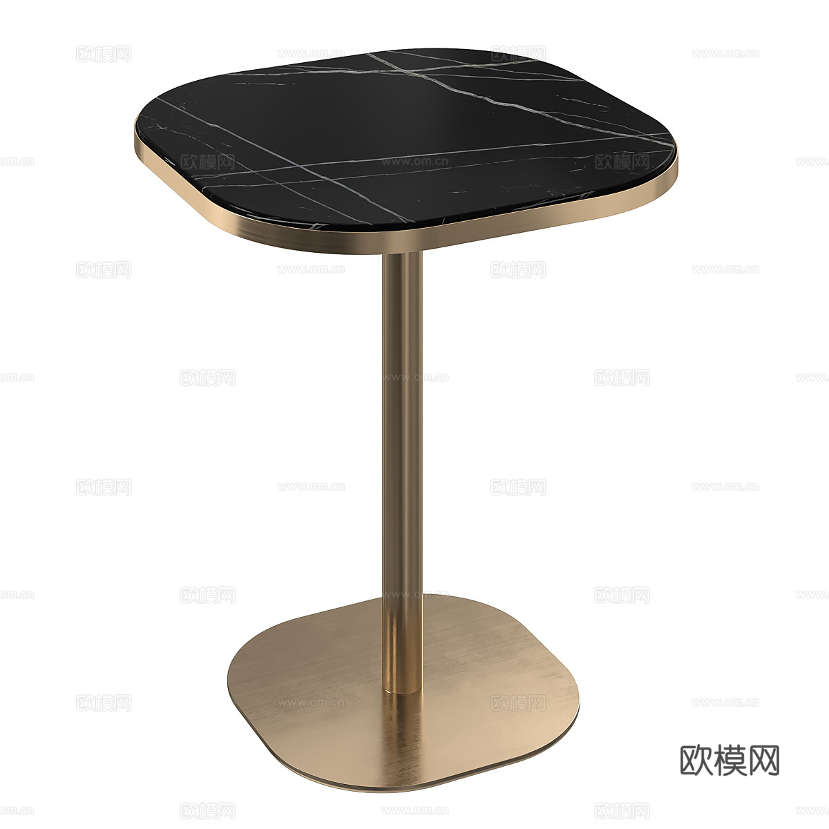 现代轻奢大理石金属边几3d模型