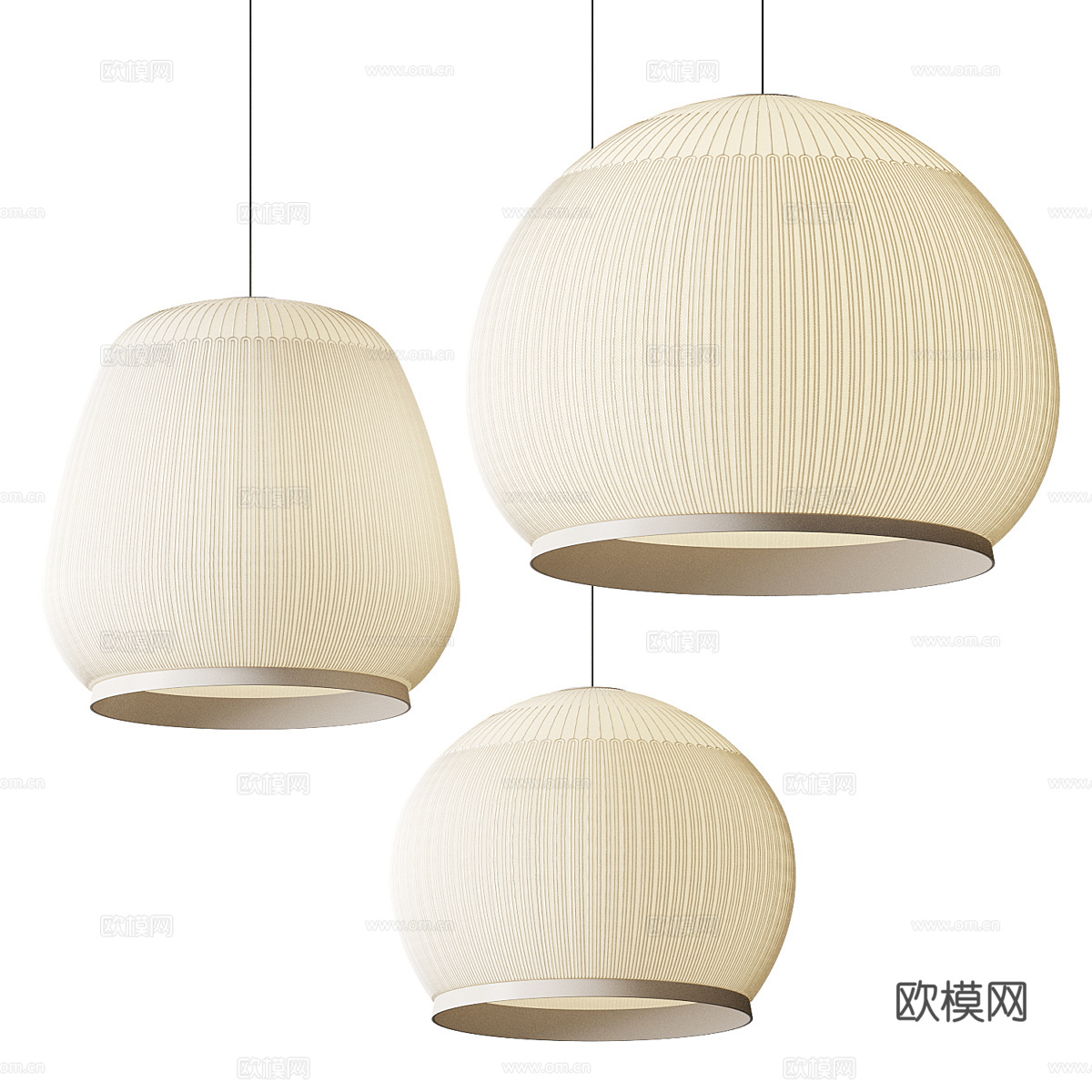 新中式灯笼吊灯3d模型