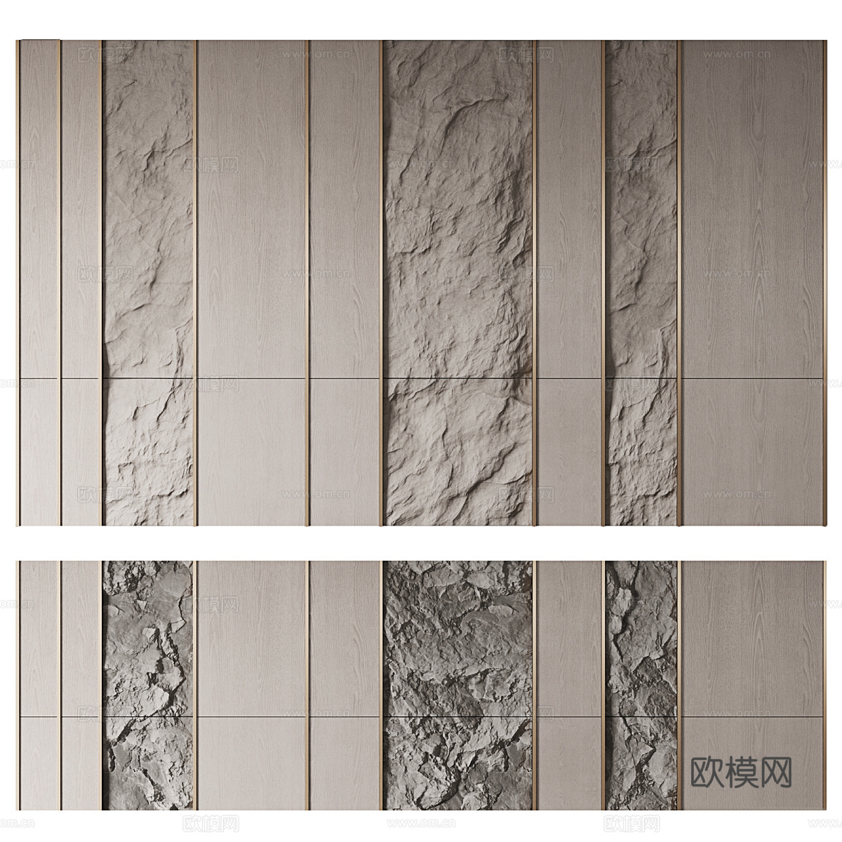 现代意式极简背景墙3d模型
