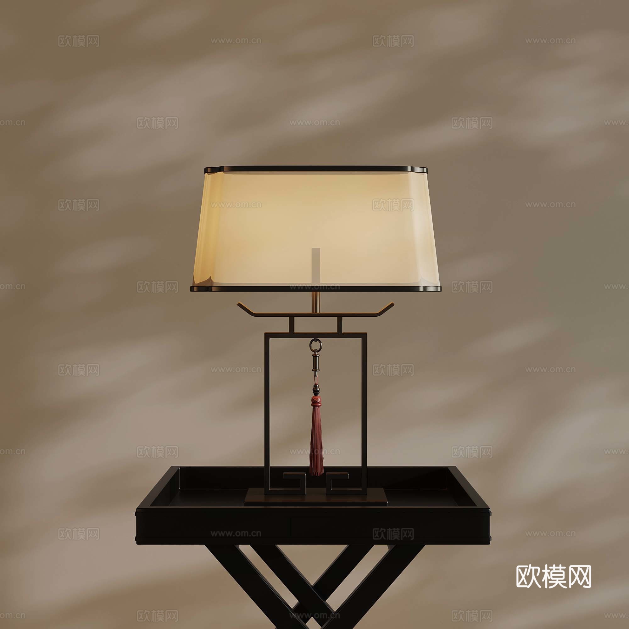 新中式台灯su模型