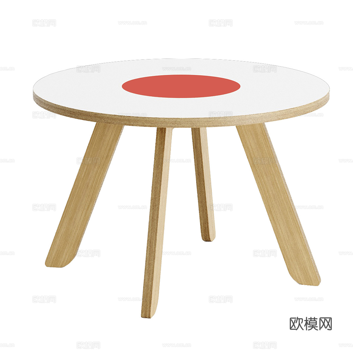北欧简约茶几 茶几 简约茶几 圆形茶几 木质茶几3d模型