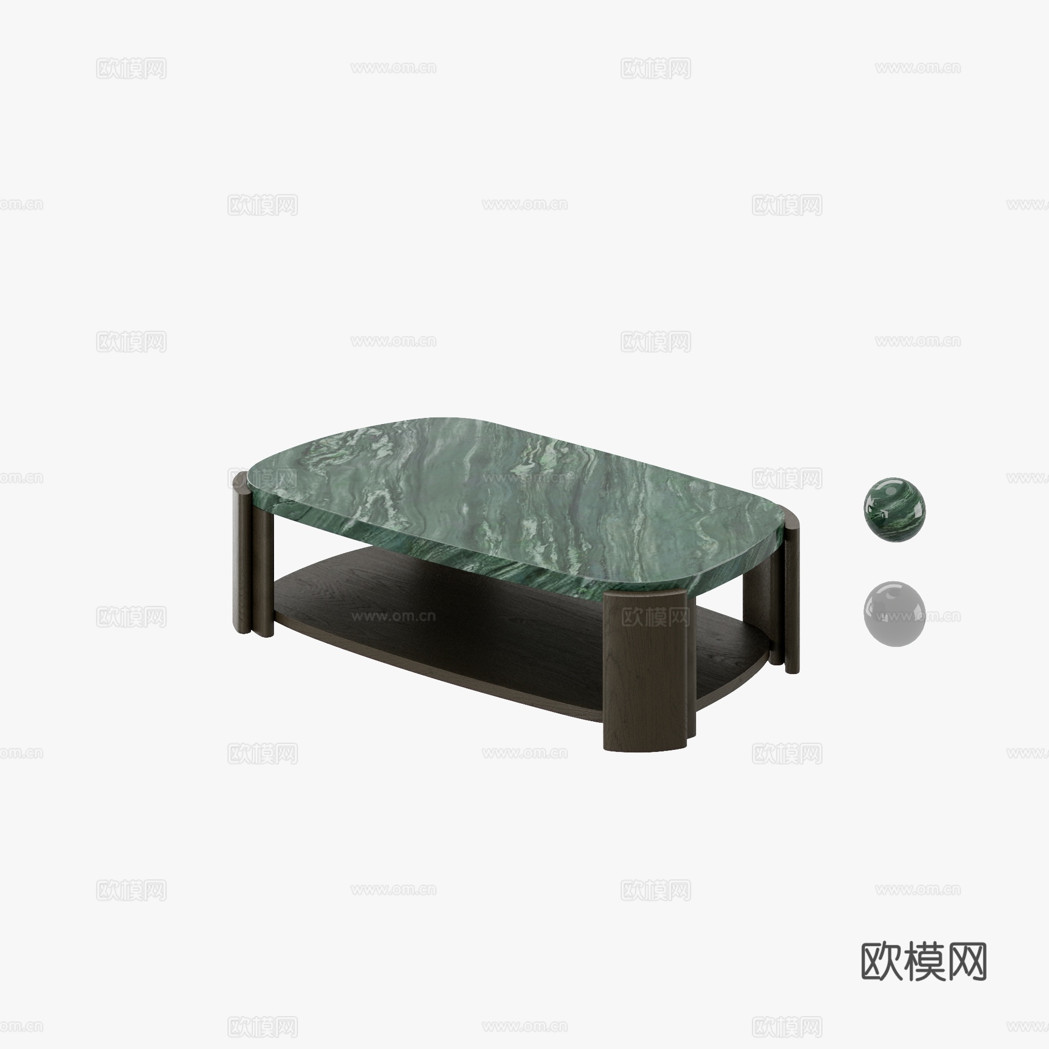 得闲 汉瓦茶几 茶几3d模型