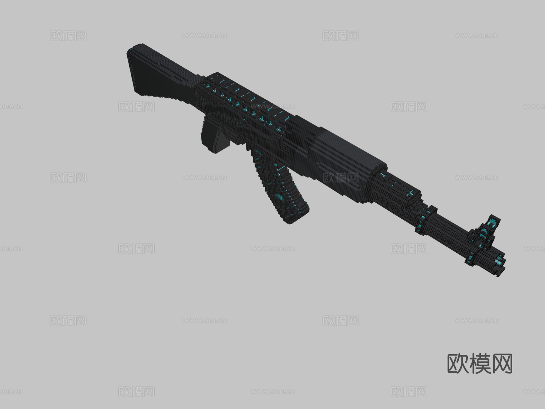 AK47-卡特尔=强化升级=(立方体-64-128)3d模型