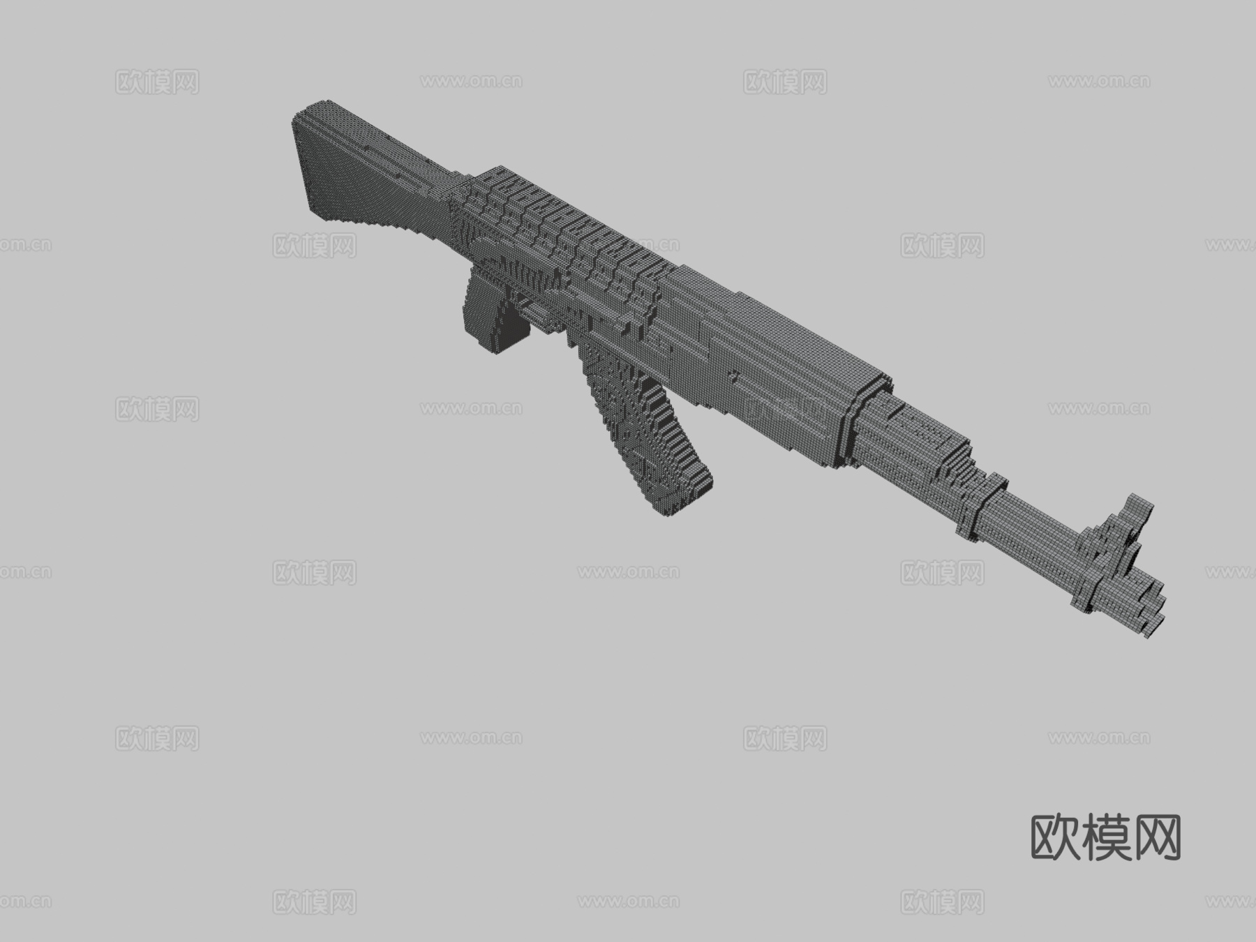 AK47-卡特尔(立方体-64-128)3d模型