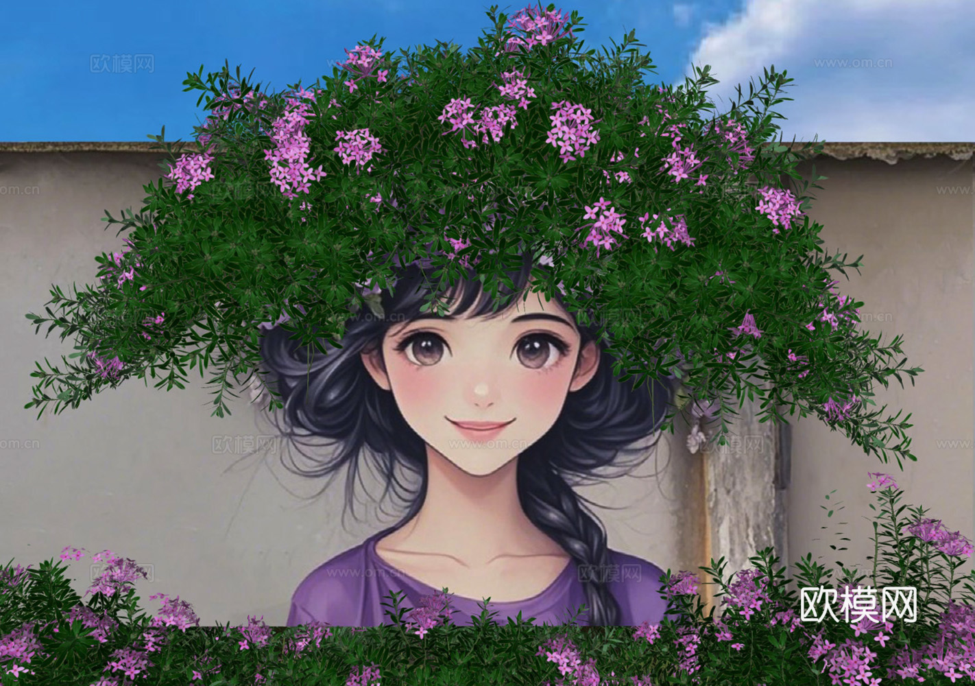 现代美陈墙体su模型