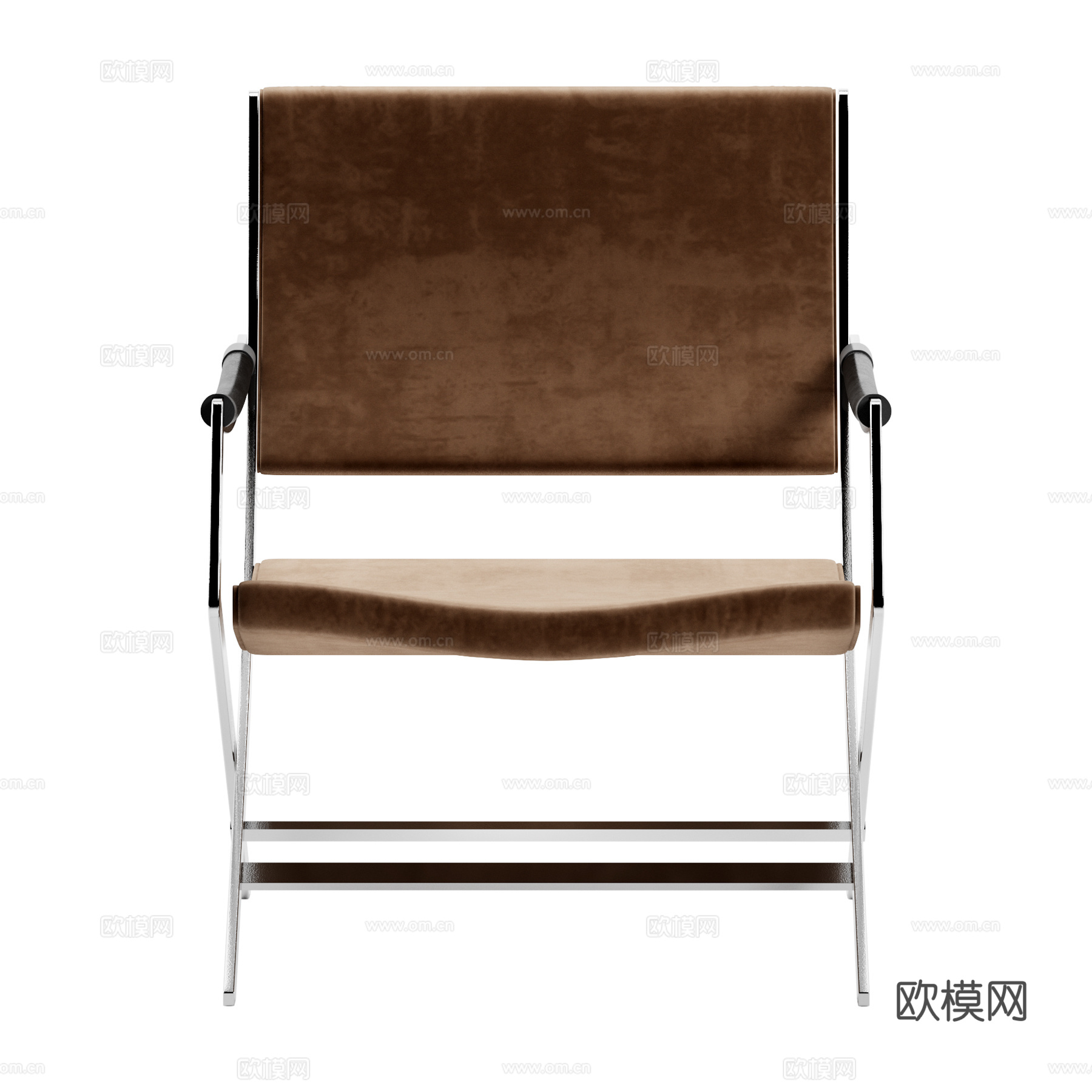 现代意式不锈钢扶手椅3d模型