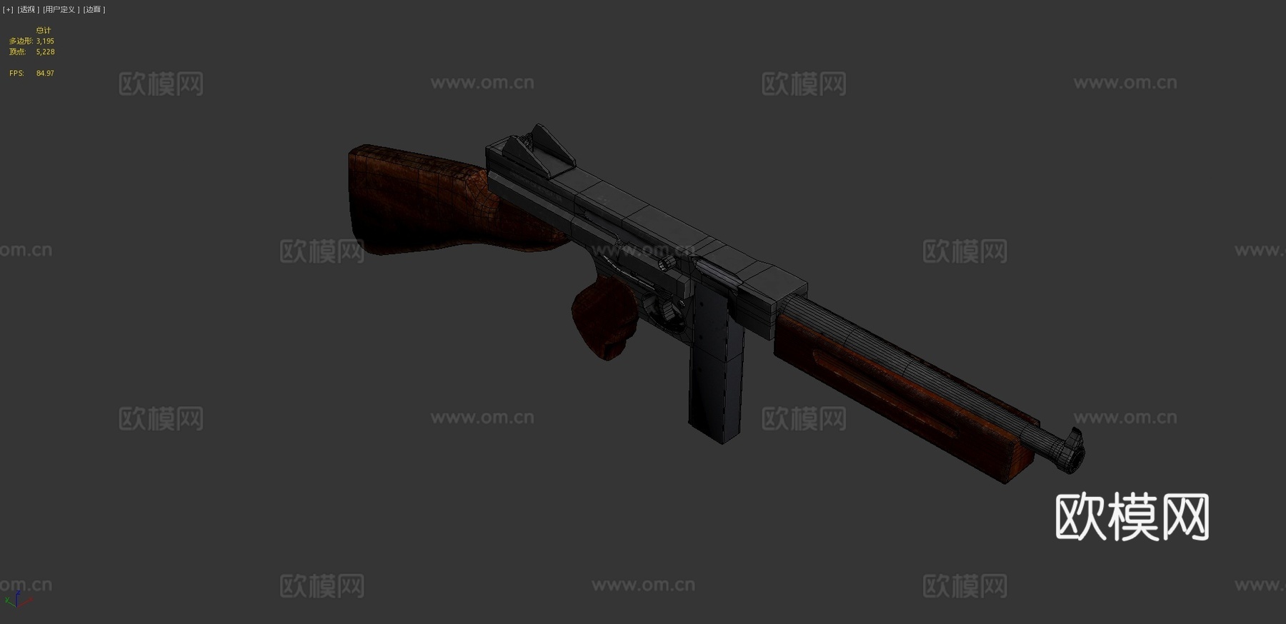 M1A1汤姆逊冲锋枪3d模型