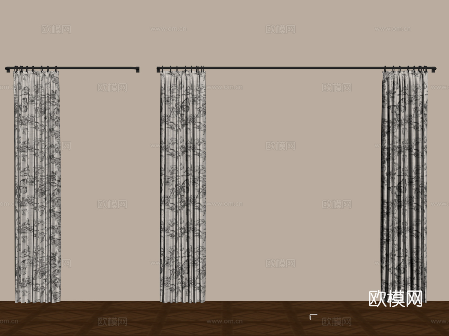 窗帘 法式窗帘su模型