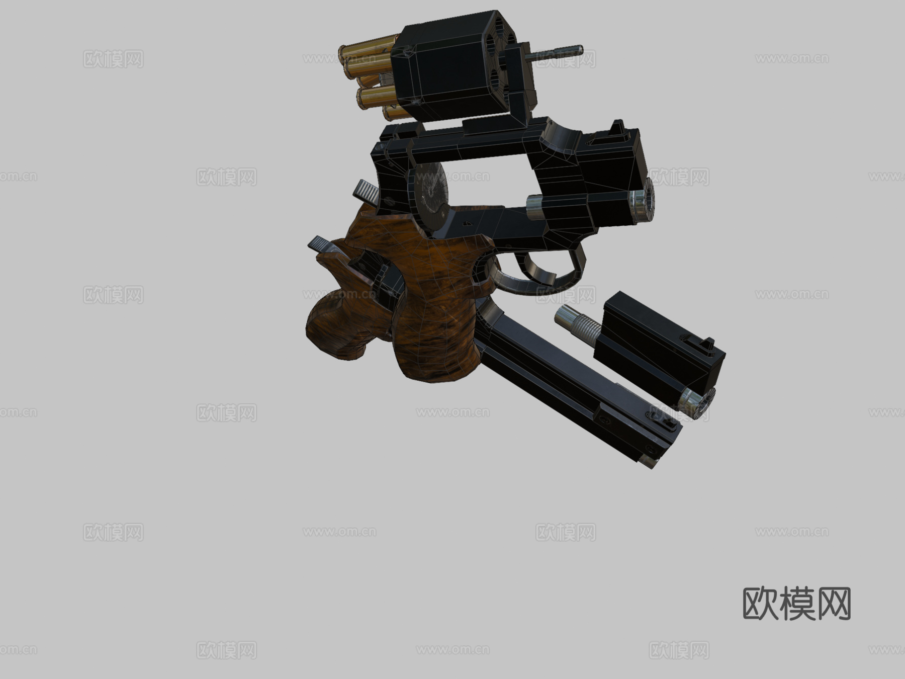 马特巴2006M左轮-游戏用低模资产3d模型