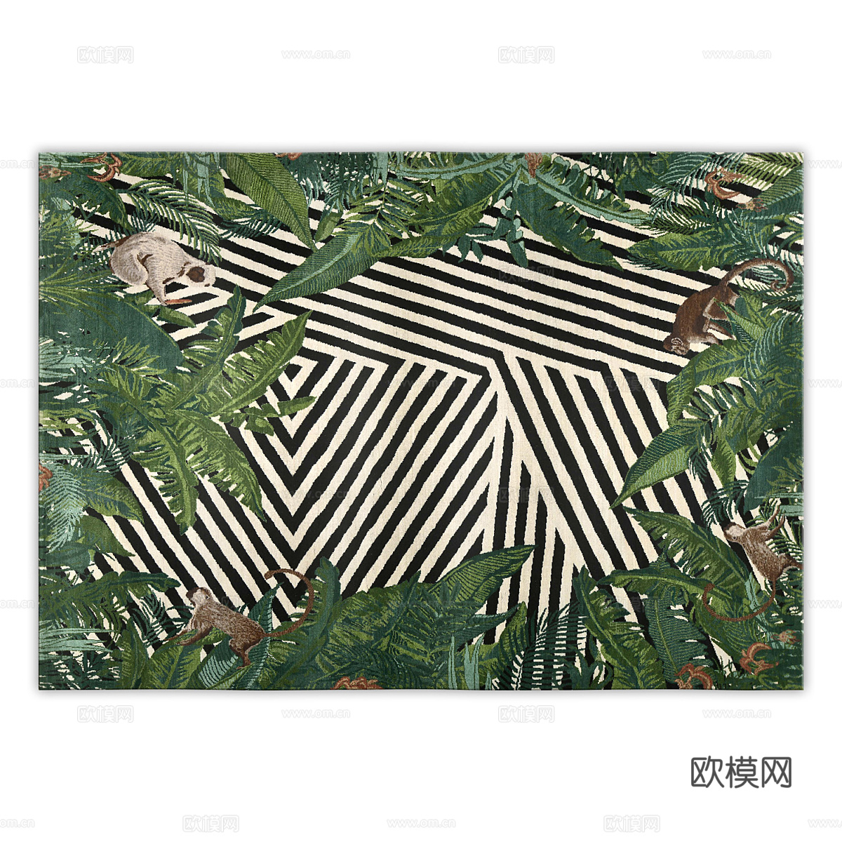 现代简约地毯 客厅地毯 绿色地毯3d模型