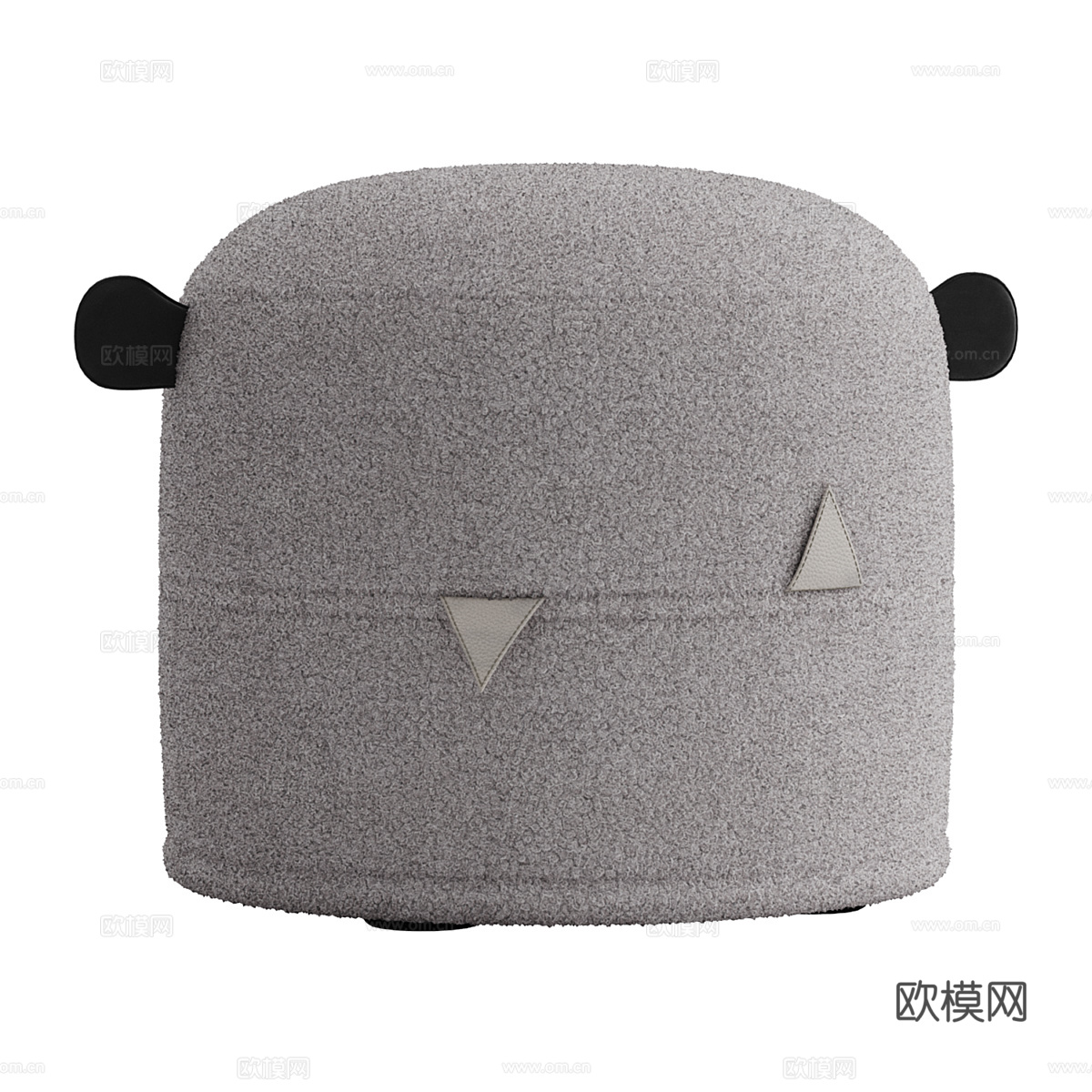 现代奶油风儿童布艺圆凳3d模型