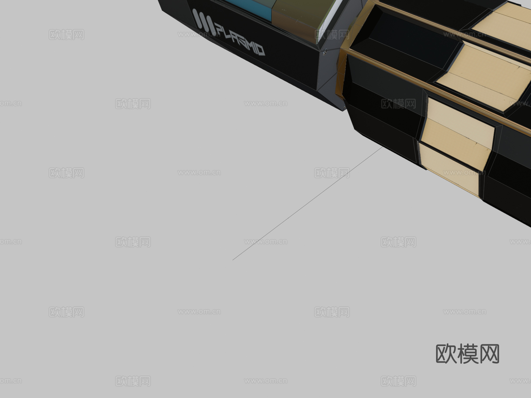 质粒三模式加农炮3d模型