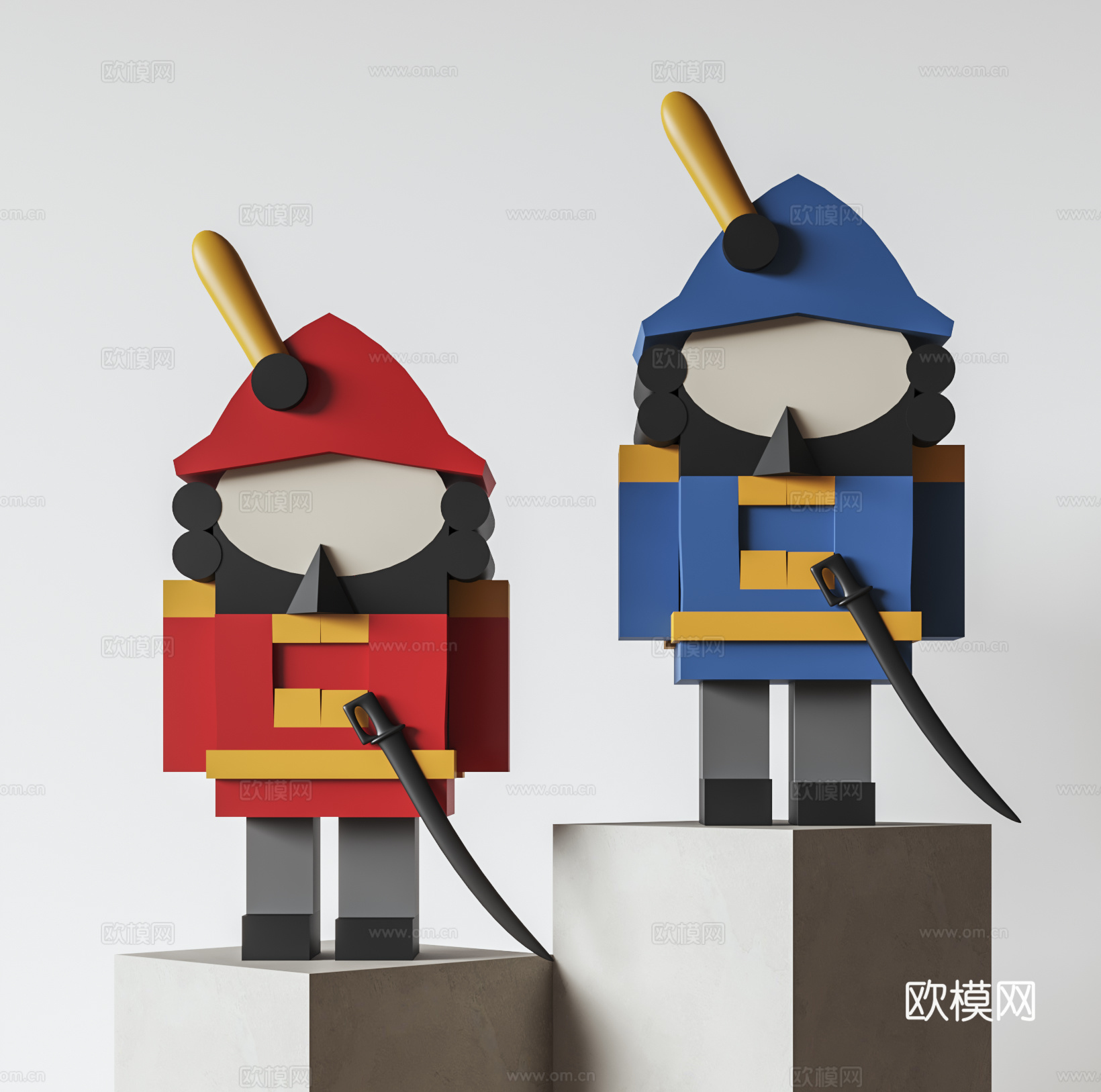 现代英伦人偶摆设 卡通玩具 儿童玩具摆件 士兵卡通玩具 装饰su模型