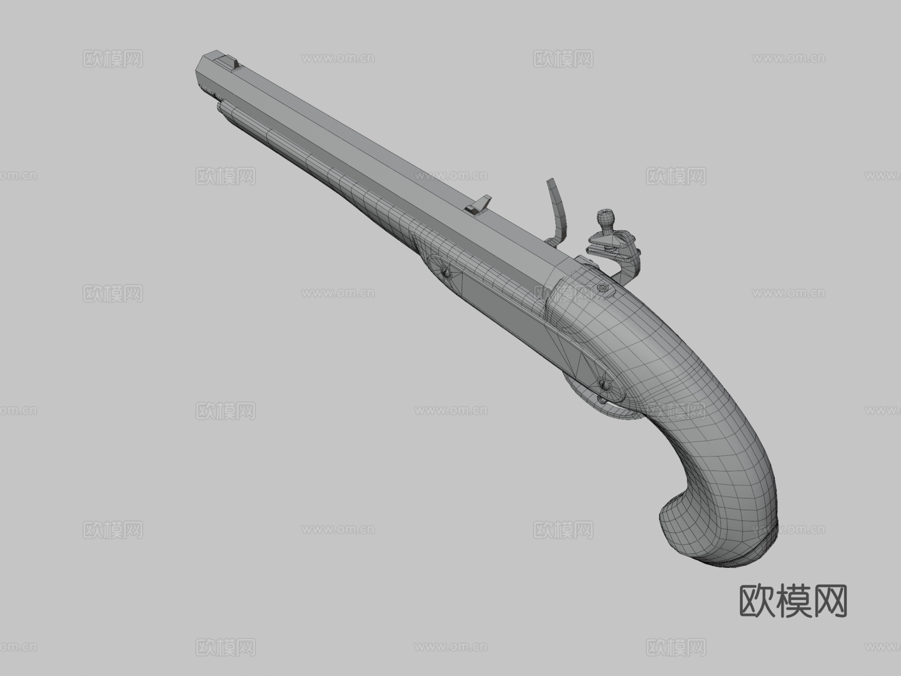 燧发手枪3d模型