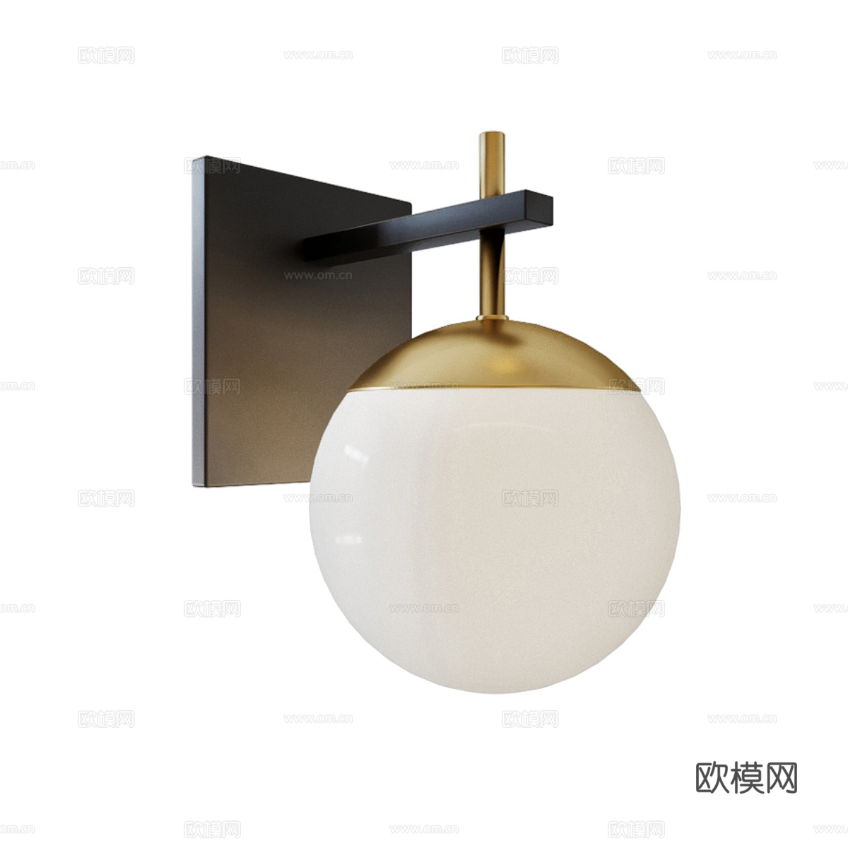 现代轻奢球形装饰壁灯3d模型