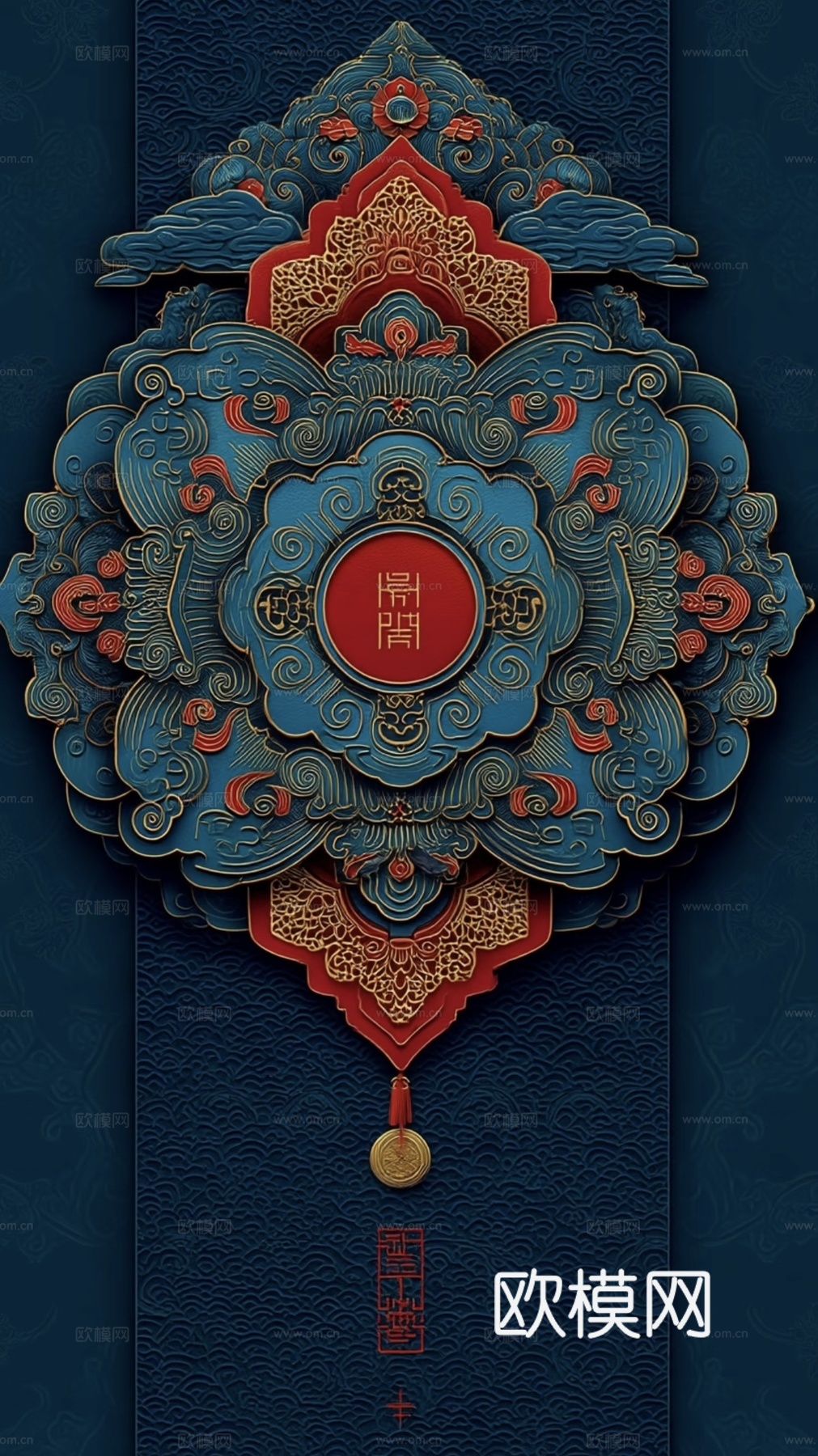 新中式装饰挂画贴图
