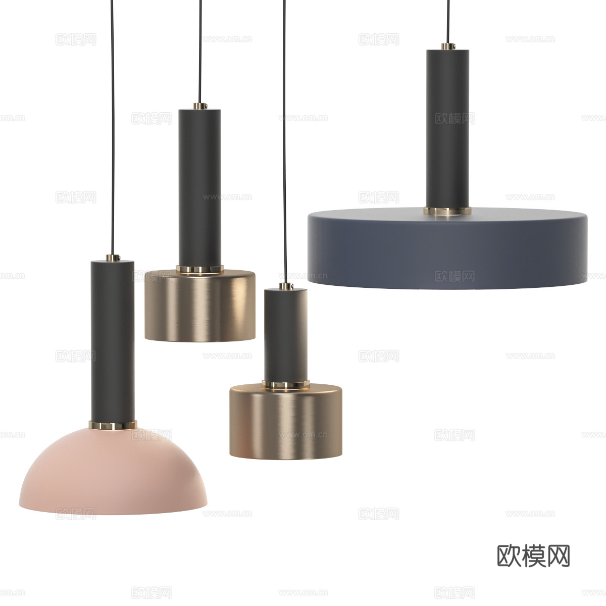现代轻奢极简装饰小吊灯3d模型