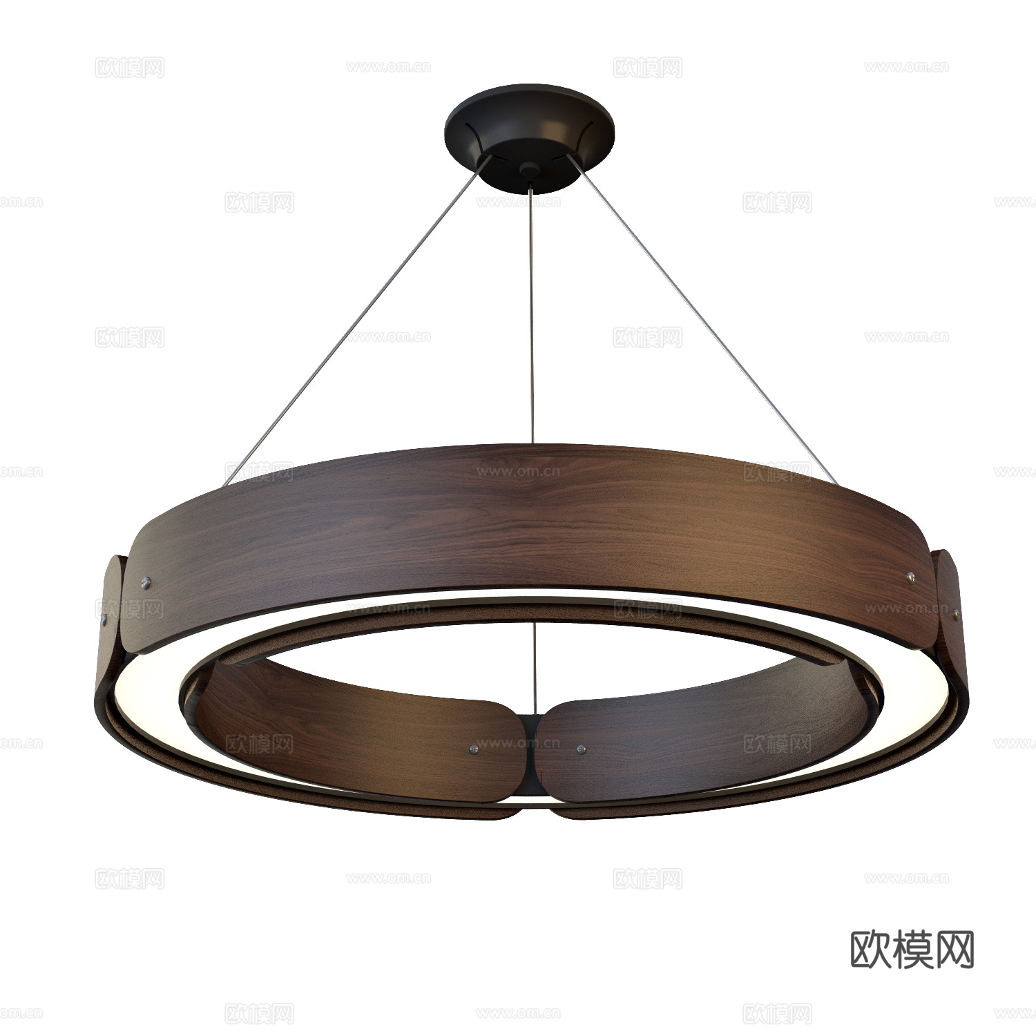 现代意式木质装饰吊灯3d模型