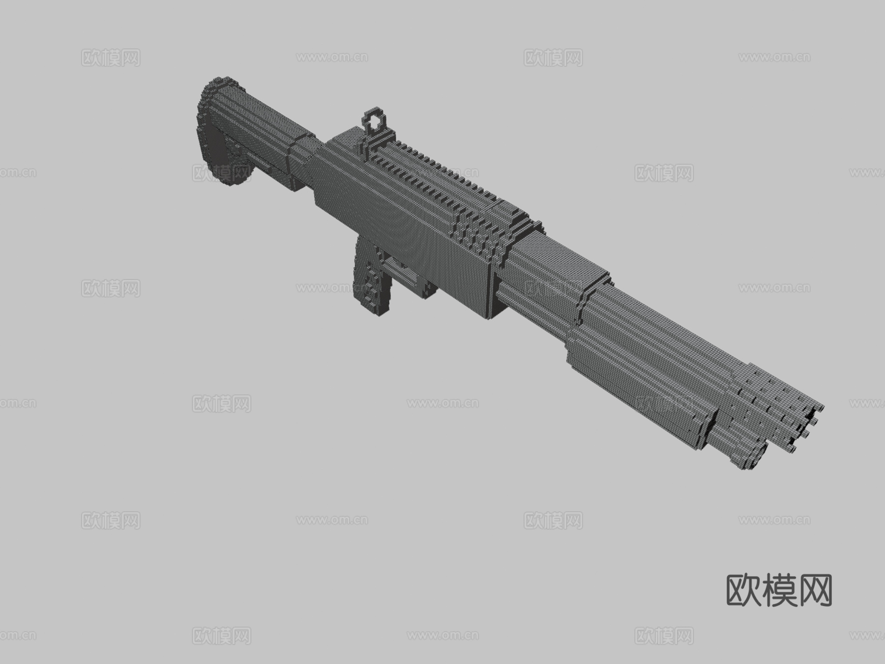 体素雷明顿870-复古(立方体64X)3d模型