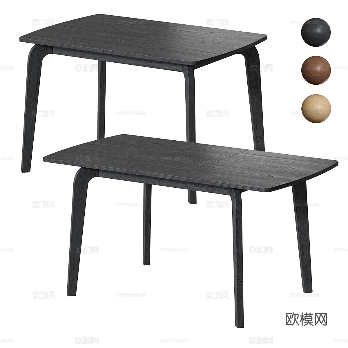 现代意式极简羽衣甘蓝餐桌3d模型