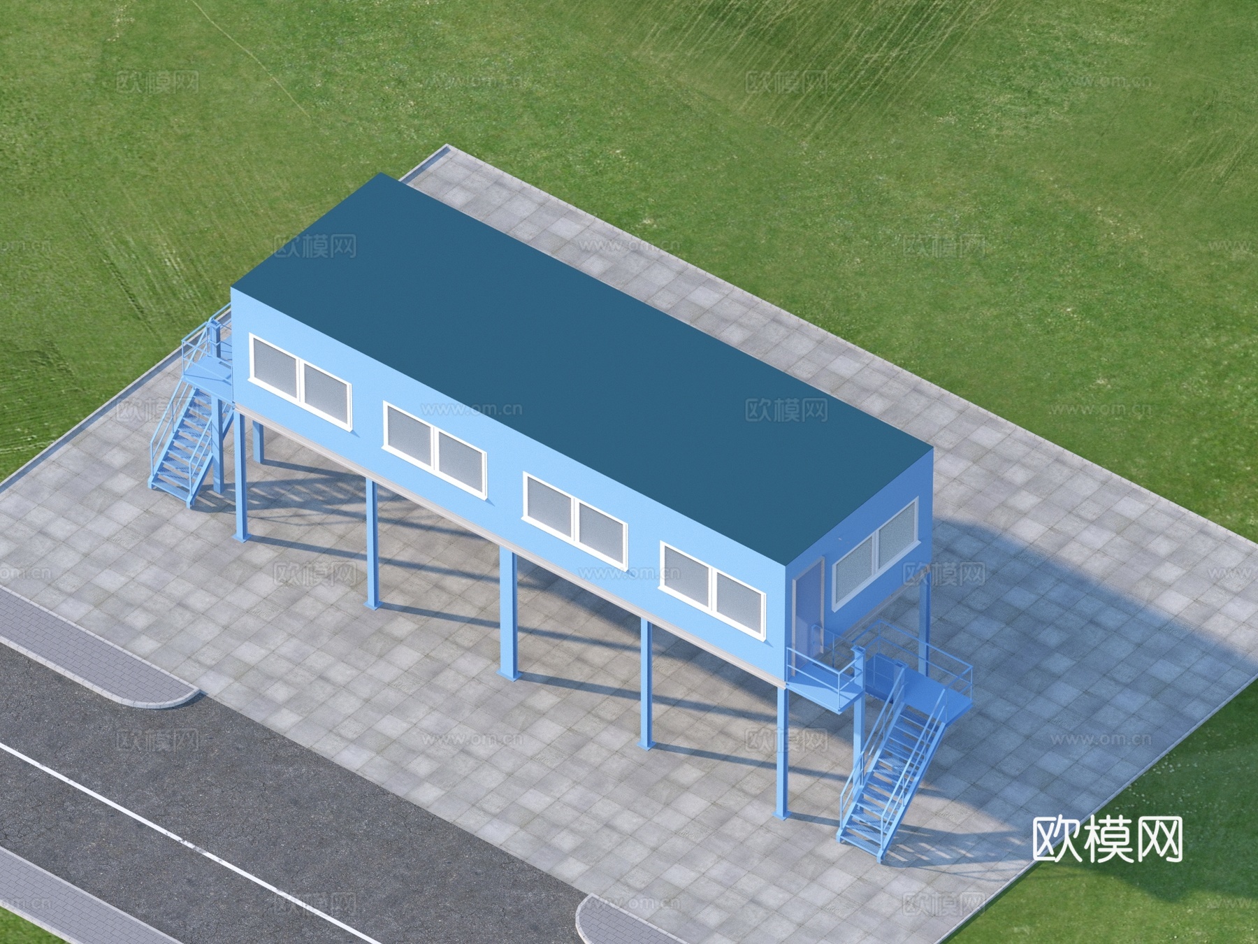 活动板房 施工板房 简易板房3d模型