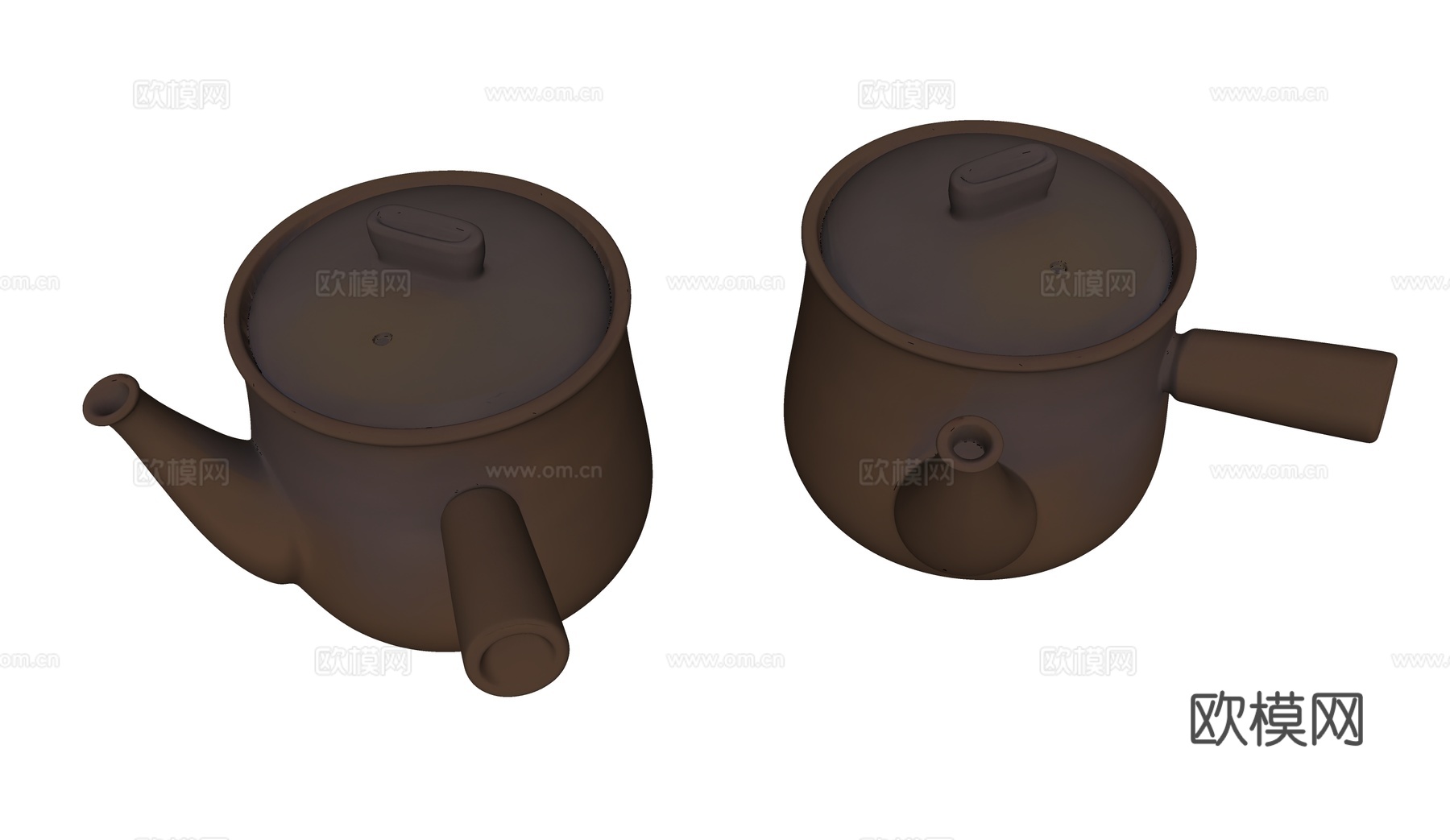棕色砂锅器皿su模型