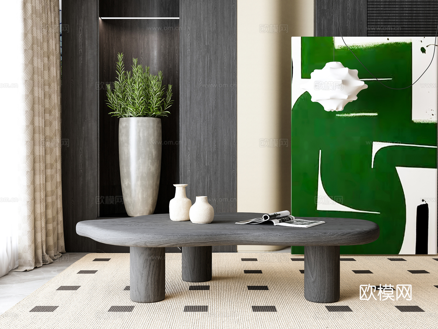 现代茶几3d模型