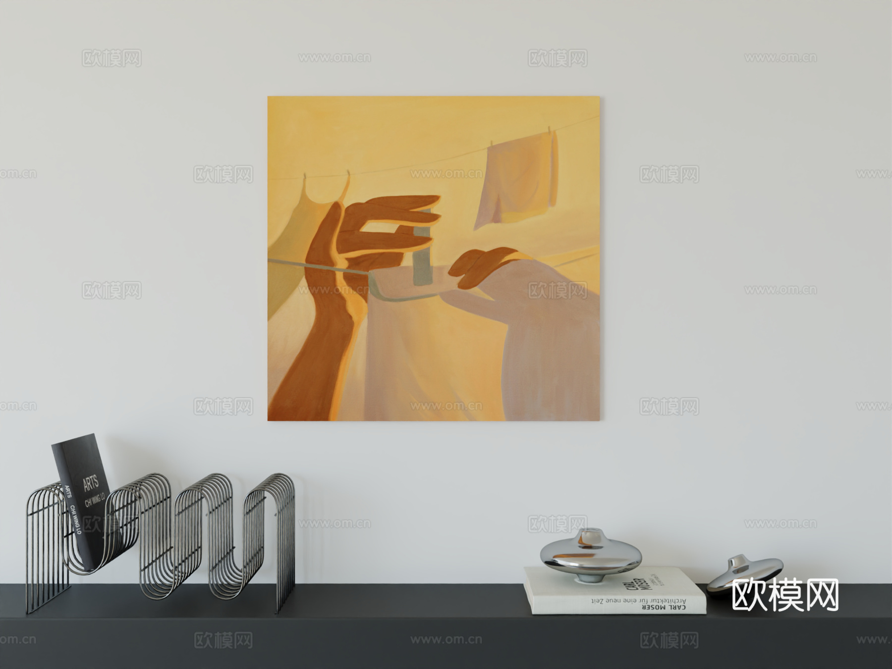 现代简约挂画包豪斯艺术挂画3d模型